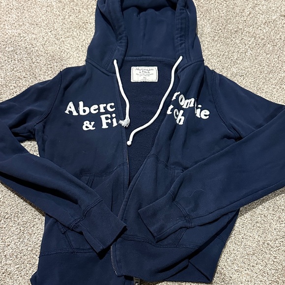 Abercrombie & Fitch Tops - Abercrombie & Fitch Dark Blue Zip-Up Hoodie